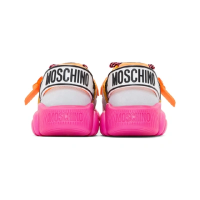 Shop Moschino Pink Fluo Teddy Sneakers In 604 Fuxia