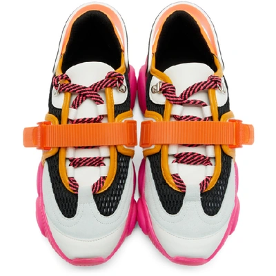 Shop Moschino Pink Fluo Teddy Sneakers In 604 Fuxia