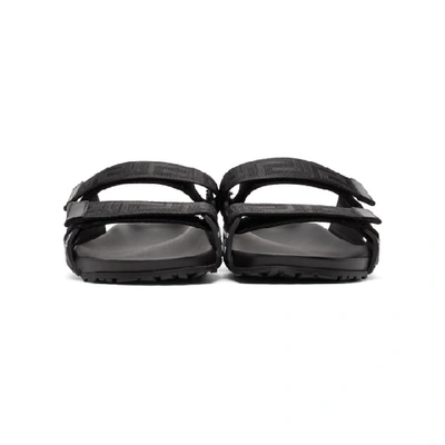 Shop Versace Black Greek Key Sandals In D41 Black