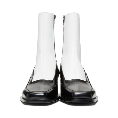 Shop Y/project Black And White Fitted Ankle Boot In S03 Black/w