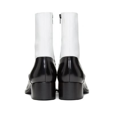 Shop Y/project Black And White Fitted Ankle Boot In S03 Black/w