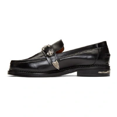 Shop Toga Virilis Black Hard Leather Loafers In Aj826 Black