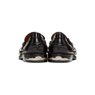 Shop Toga Virilis Black Hard Leather Loafers In Aj826 Black
