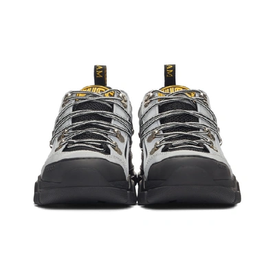 Shop Gucci Grey And Black Reflective Flashtrek Sneakers In 8168 Reflec