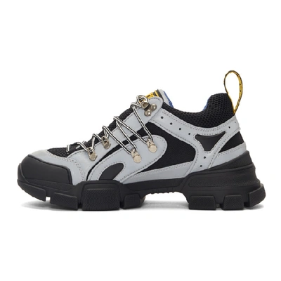 Shop Gucci Grey And Black Reflective Flashtrek Sneakers In 8168 Reflec