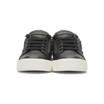 Shop Giuseppe Zanotti Black Leather Low-top Sneakers In Nero