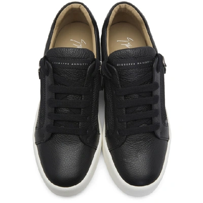 Shop Giuseppe Zanotti Black Leather Low-top Sneakers In Nero