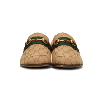 Shop Gucci Beige And Brown Gg Bonny Loafers In 8365 Beige