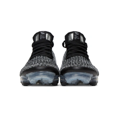 Shop Nike Black & White Air Vapormax Flyknit 3 Sneakers In Black/white/metallic Silver