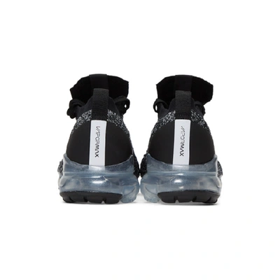 Shop Nike Black & White Air Vapormax Flyknit 3 Sneakers In Black/white/metallic Silver