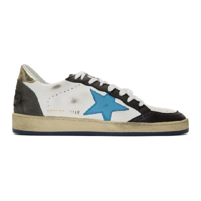 Shop Golden Goose White And Black Ball Star Sneakers In Whtblkblue