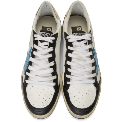 Shop Golden Goose White And Black Ball Star Sneakers In Whtblkblue