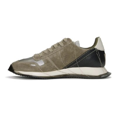 Shop Rick Owens Grey And Silver New Vintage Runner Sneakers
