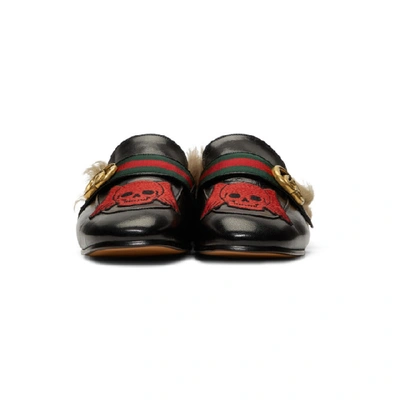Shop Gucci Black Skull New Princetown Loafers In 1065 Black