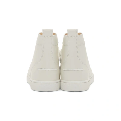 Shop Christian Louboutin White Lou Spikes High-top Sneakers In 3047 White