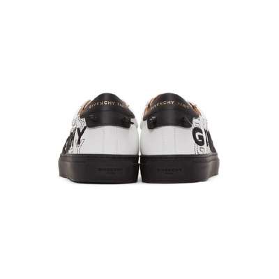 Shop Givenchy White And Black Embroidered Urban Street Sneakers