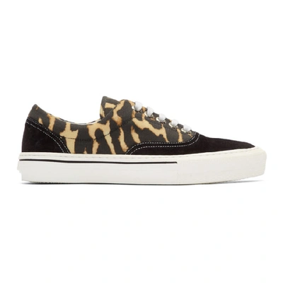 Shop Burberry Black And Yellow Wilson Leo Sneakers In Black / Hon