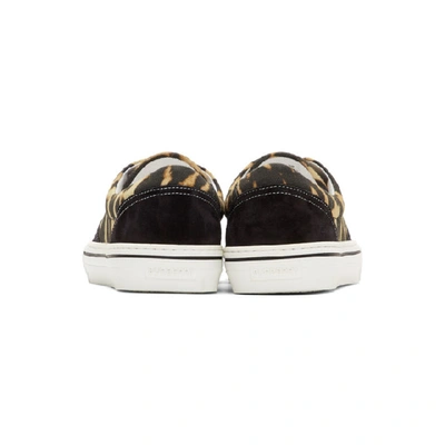 Shop Burberry Black And Yellow Wilson Leo Sneakers In Black / Hon