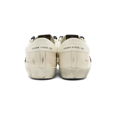 Shop Golden Goose Ssense Exclusive White Super Sstar Sneakers In Bluewhite