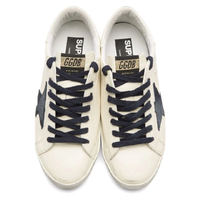 Shop Golden Goose Ssense Exclusive White Super Sstar Sneakers In Bluewhite