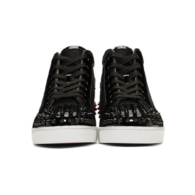 Shop Christian Louboutin Black Louis Spikes 2 Sneakers In Cm47 Verblk