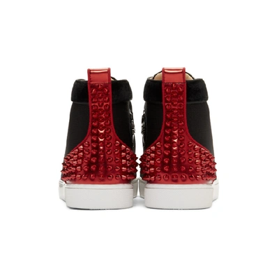 Shop Christian Louboutin Black Louis Spikes 2 Sneakers In Cm47 Verblk