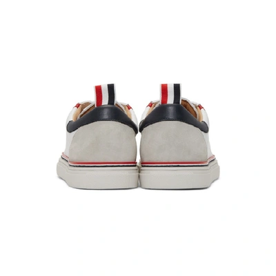 Shop Thom Browne White Leather Cupsole Sneakers In 100 White