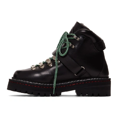 Shop Versace Black Calfskin Buckle Boots In K41pi Nerpa