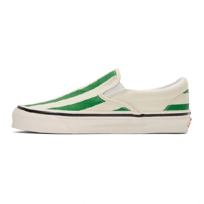 Shop Vans Green And White Striped Classic 98 Dx Slip-on Sneakers In (anaheim Factory) Og/green/white