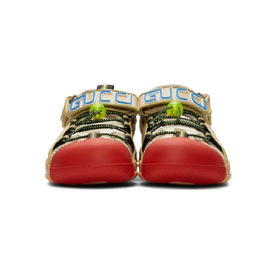 Shop Gucci Beige Tinsel Sandals In 8485 Beige