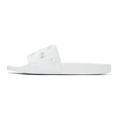 Shop Gucci White Gg Slides In Great White