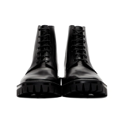 Outdoor Rim Leather Combat Boots In Black