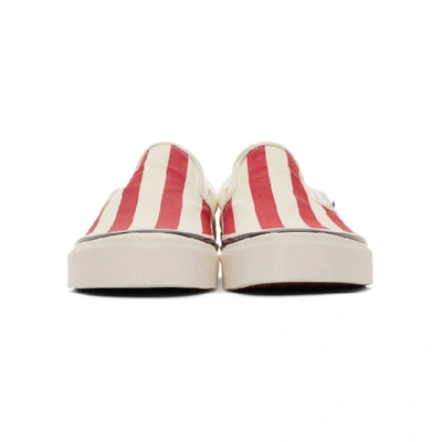 Shop Vans Red And White Striped Classic 98 Dx Slip-on Sneakers In Og Red Wht