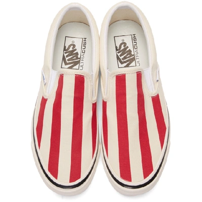 Shop Vans Red And White Striped Classic 98 Dx Slip-on Sneakers In Og Red Wht