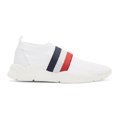 Shop Moncler White Adon Slip-on Sneakers In 001 White
