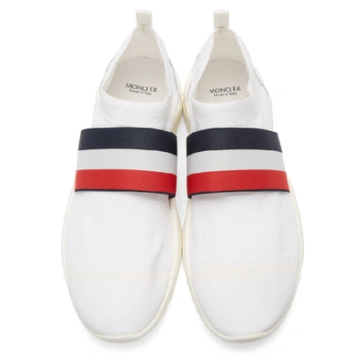 Shop Moncler White Adon Slip-on Sneakers In 001 White