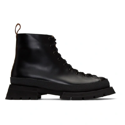 Shop Jil Sander Black Antick Ankle Boots