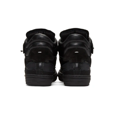 Shop Maison Margiela Black Mix Fabric High-top Sneakers In T8016 Bkmx