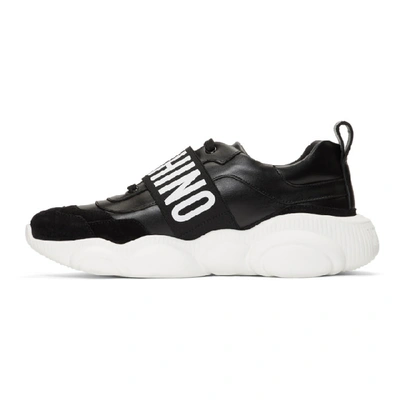 Shop Moschino Black Teddy Sneakers In 00a Fantasy