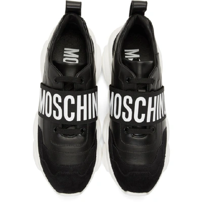 Shop Moschino Black Teddy Sneakers In 00a Fantasy