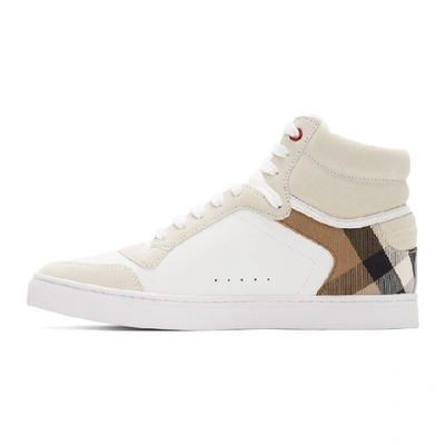 Shop Burberry White Reeth High-top Sneakers