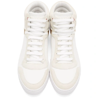 Shop Burberry White Reeth High-top Sneakers