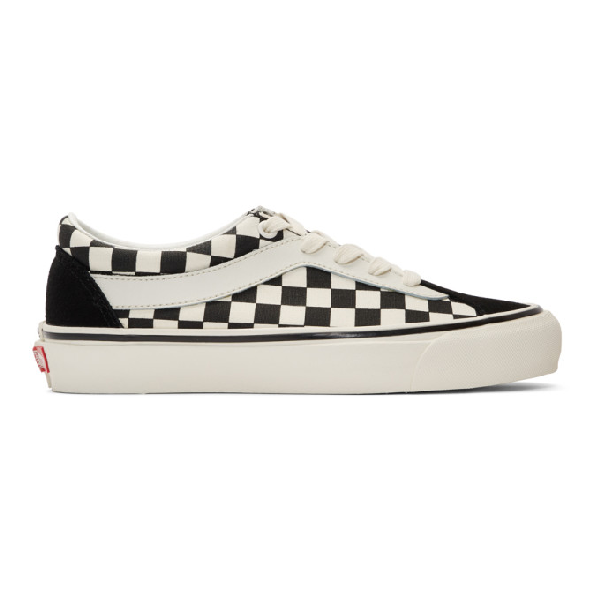white vans with checkered trim