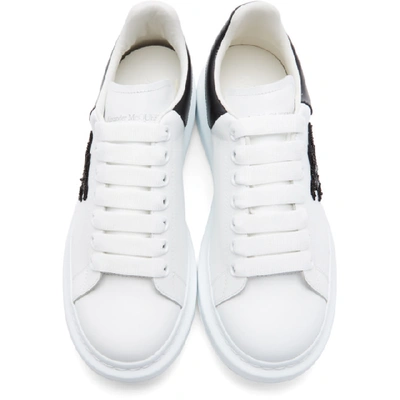 Shop Alexander Mcqueen White And Black Beetle Oversized Sneakers In 9580 Whtblk