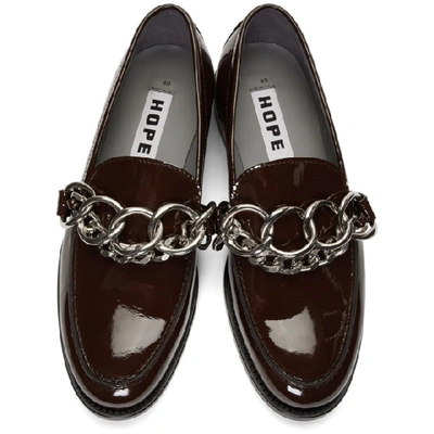 Shop Hope Brown Patent Patty Chain Loafers
