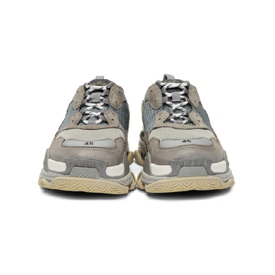 Shop Balenciaga Grey Triple S Sneakers In 1259 Grey