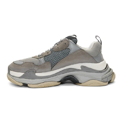 Shop Balenciaga Grey Triple S Sneakers In 1259 Grey