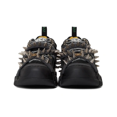 Shop Gucci Black Removable Studs Flashtrek Sneakers