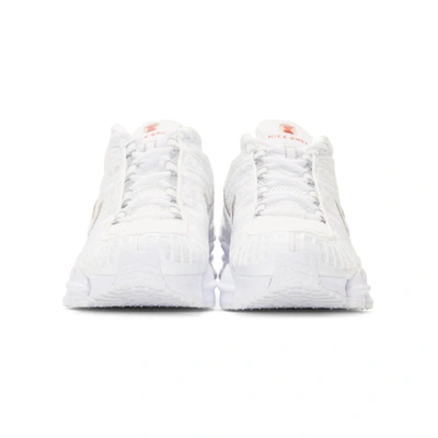 Shop Nike White Shox Tl Sneakers In 100 White