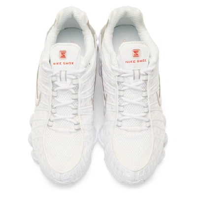 Shop Nike White Shox Tl Sneakers In 100 White